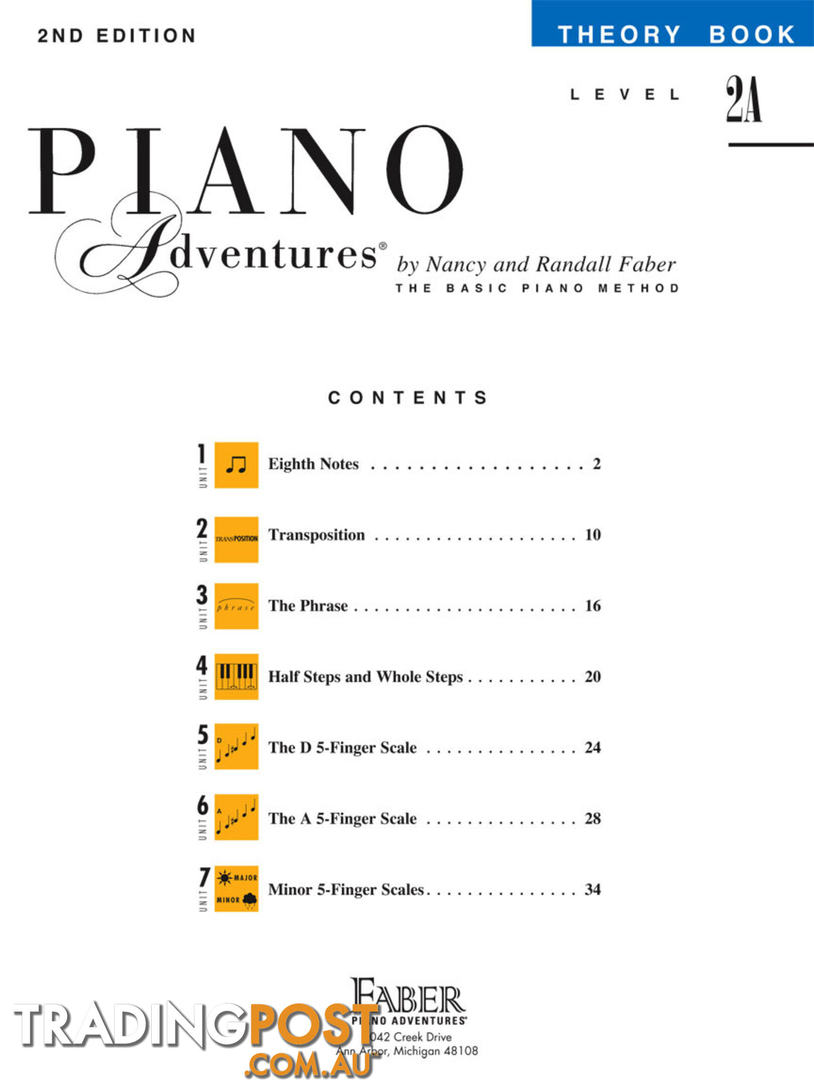 Piano Adventures Level 2A - Theory Book