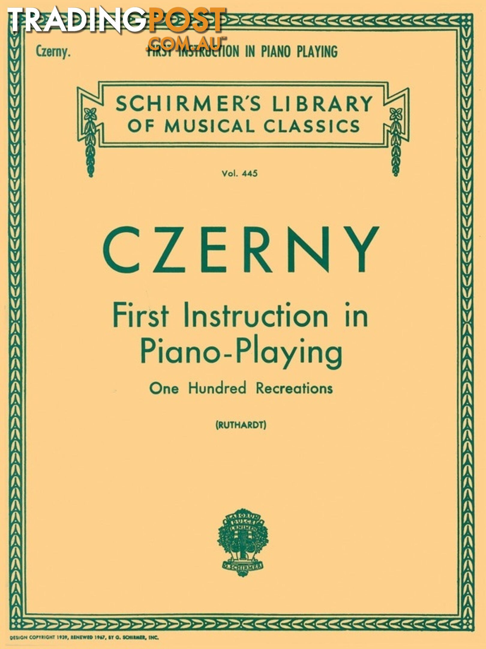 CZERNY â FIRST INSTRUCTION IN PIANO PLAYING