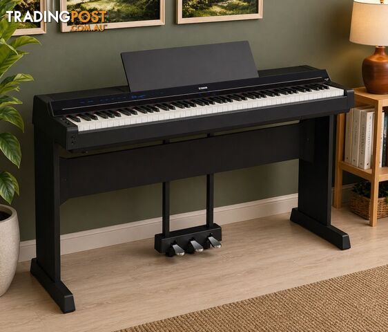PS500 Black Yamaha Digital Piano smart piano (BUNDLE with stand and 3-pedal...