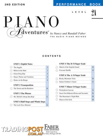 Piano Adventures Level 2A - Performance Book