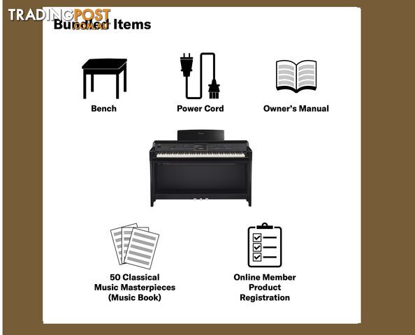 Yamaha Clavinova CVP905B Digital Piano Black Matt with Matching Bench CVP900 series