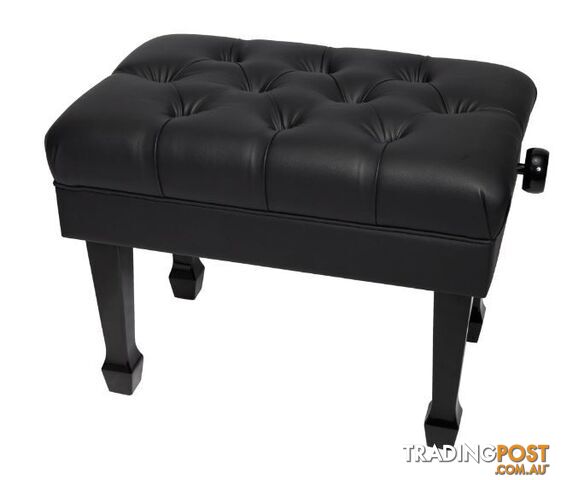 Crown Deluxe Skirted & Tufted Hydraulic Height Adjustable Piano Bench (Black)