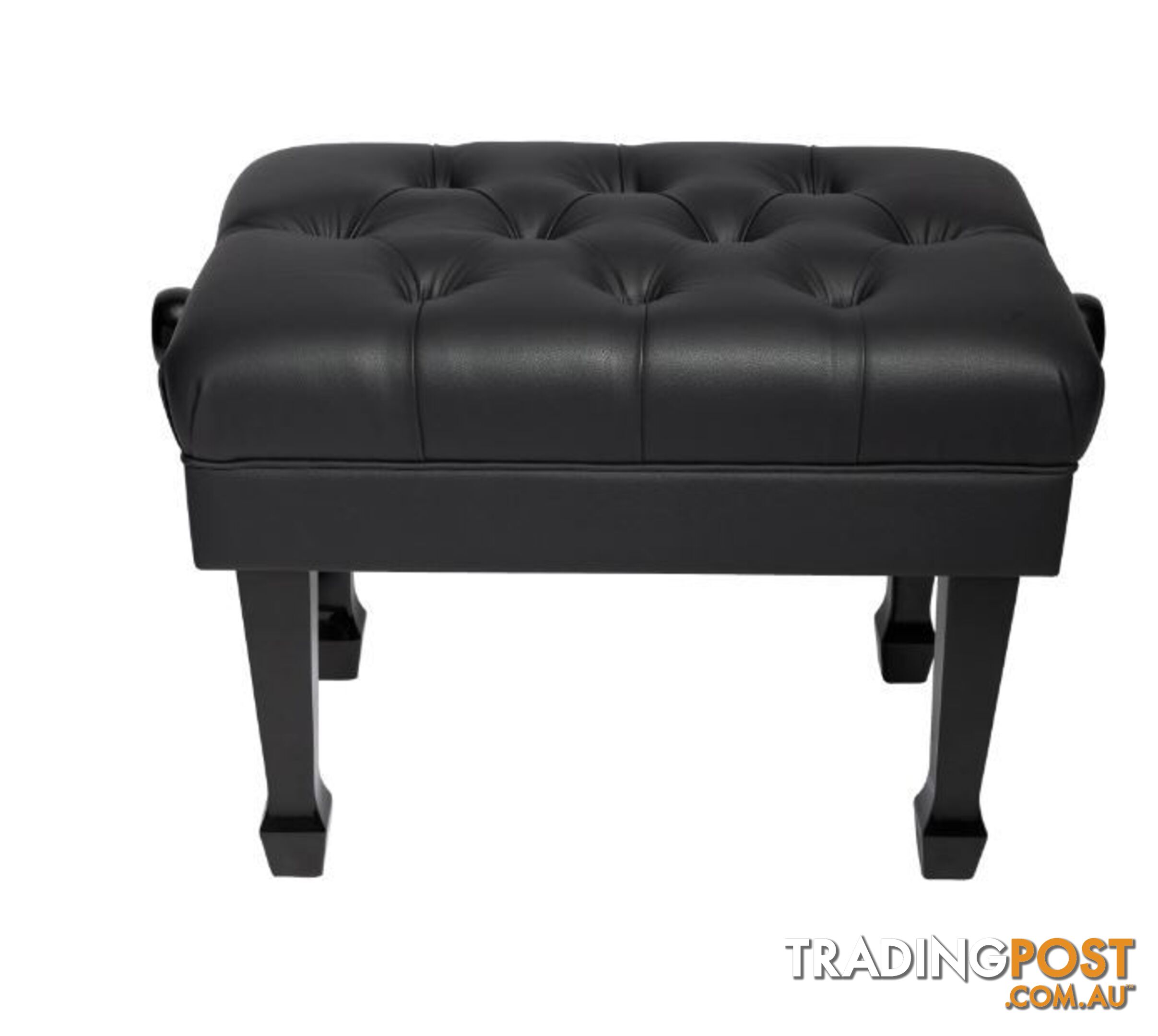 Crown Deluxe Skirted & Tufted Hydraulic Height Adjustable Piano Bench (Black)