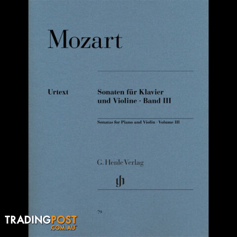 Mozart â Sonatas Book 3 â Violin/Piano Accompaniment Henle HN079
