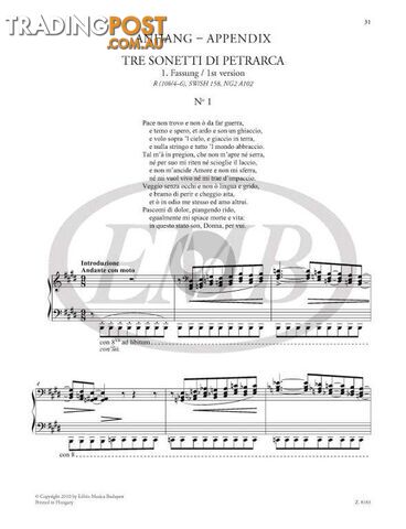 Liszt â Tre Sonetti di Petrarca (3 Petrarch Sonnets) â Piano Solo - photo 2 of 5