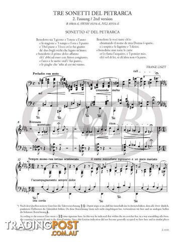 Liszt â Tre Sonetti di Petrarca (3 Petrarch Sonnets) â Piano Solo - photo 5 of 5