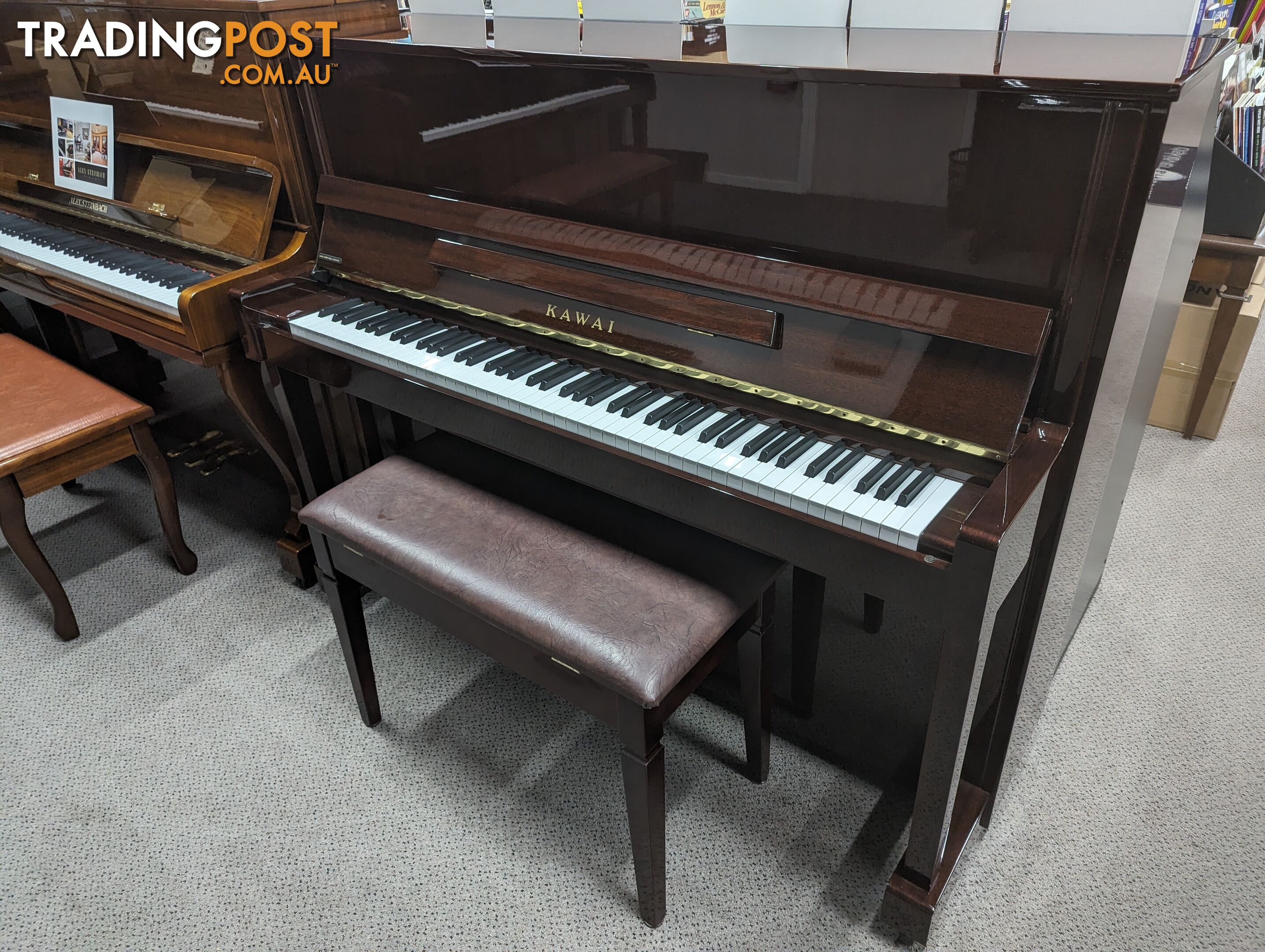 Kawai K25EA 121cm Upright Piano in Polished Mahogany - Ser No #2503394