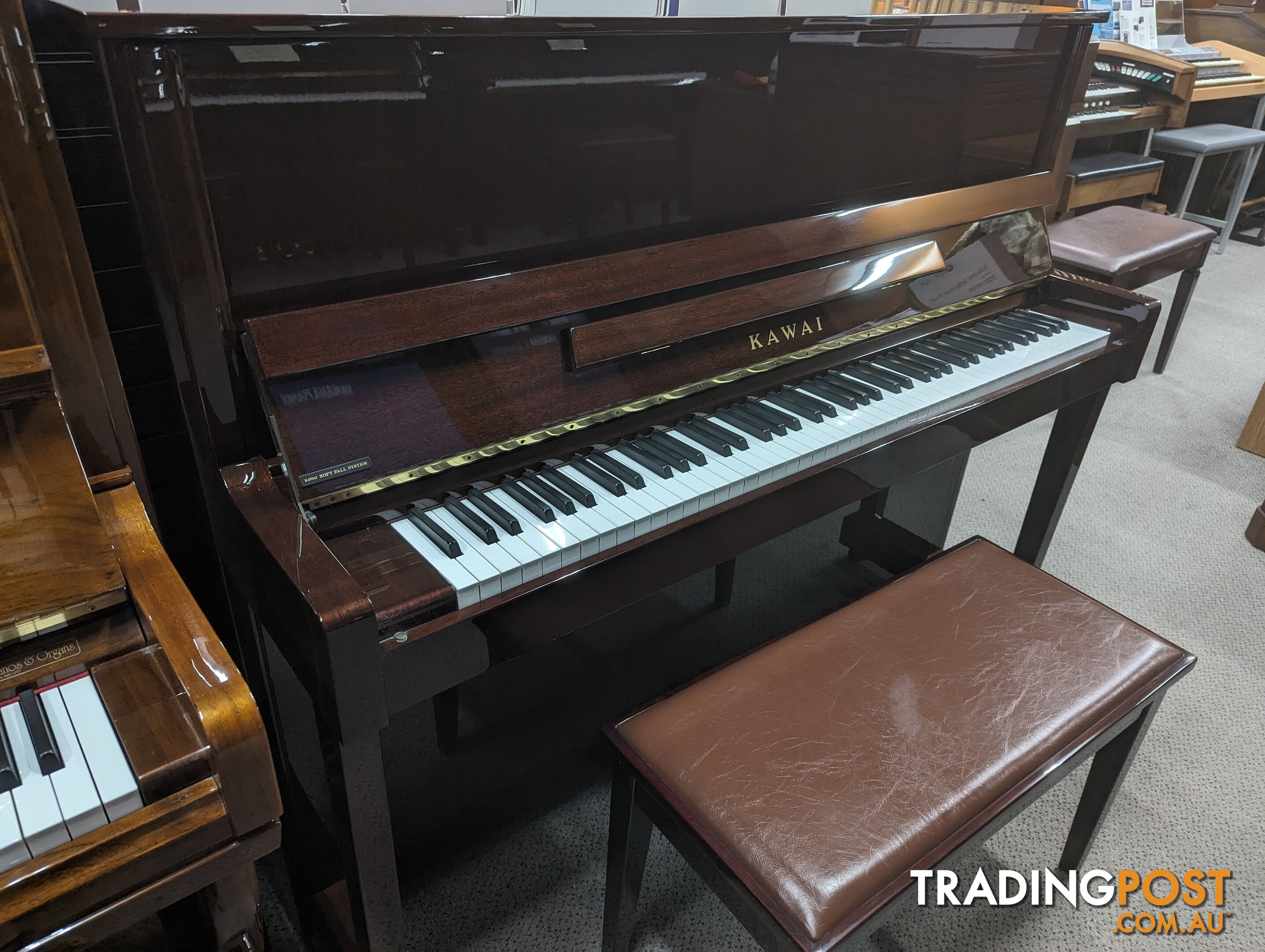 Kawai K25EA 121cm Upright Piano in Polished Mahogany - Ser No #2503394