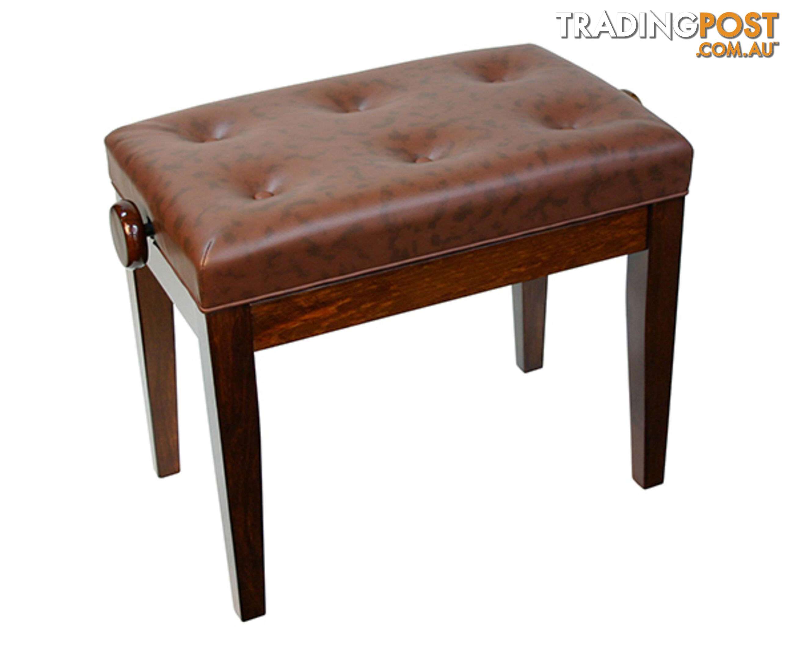 Adjustable Piano Bench w/ Buttoned Seat â Walnut
