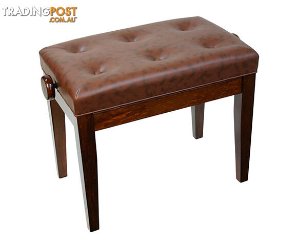 Adjustable Piano Bench w/ Buttoned Seat â Walnut