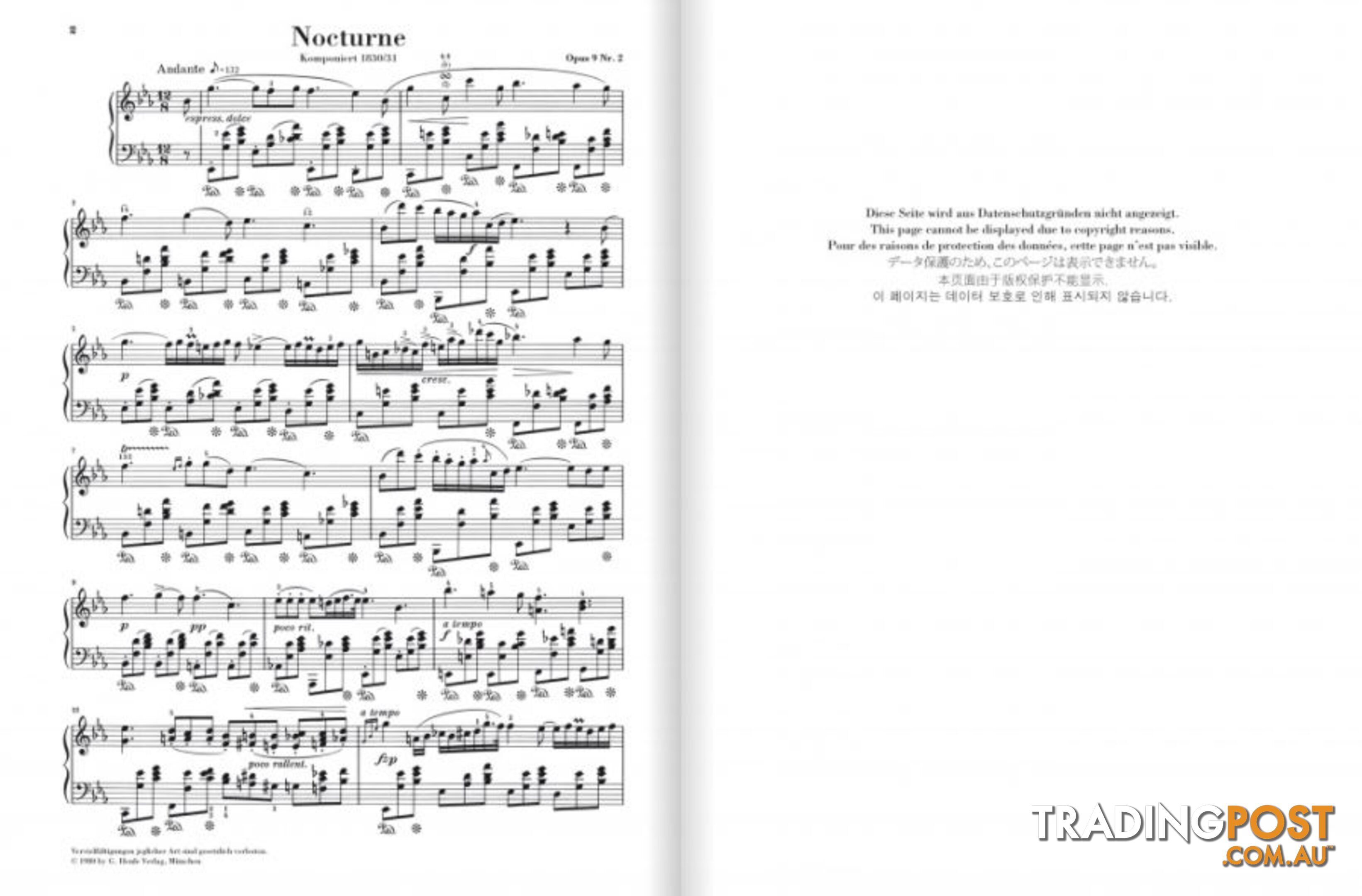 Chopin - Nocturne E flat major op. 9 no. 2 HN664