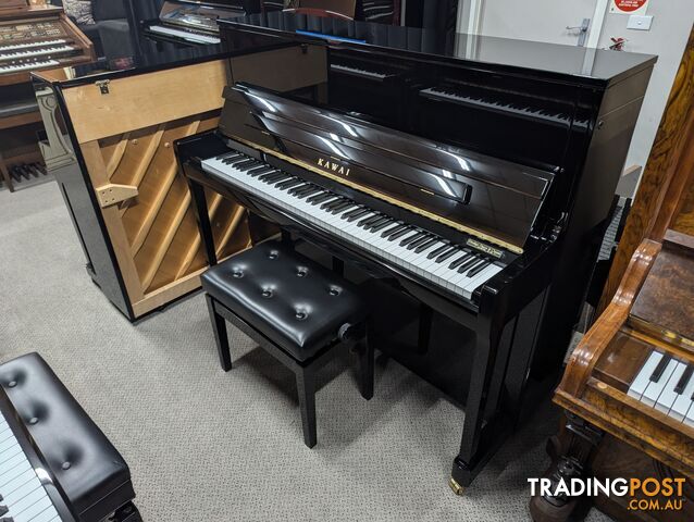 KAWAI K300J 122cm Upright Piano in Polished Ebony. Made in Japan