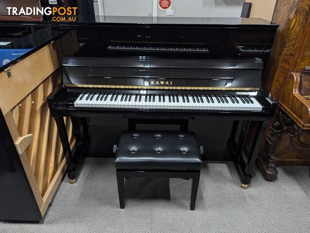 KAWAI K300J 122cm Upright Piano in Polished Ebony. Made in Japan