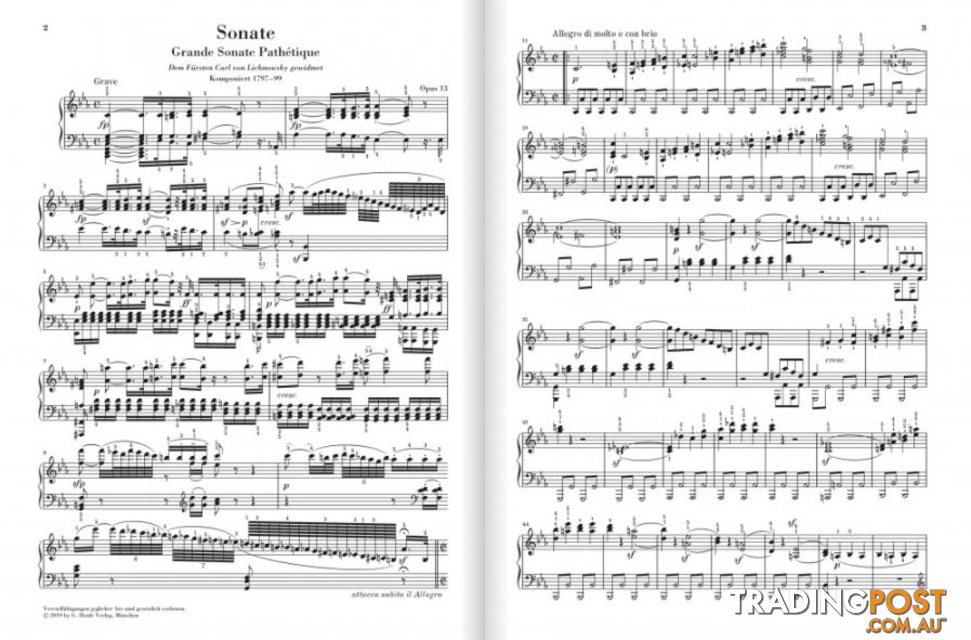 Beethoven - Piano Sonata no. 8 c minor op. 13 (Grande Sonata Pathetique) HN1348