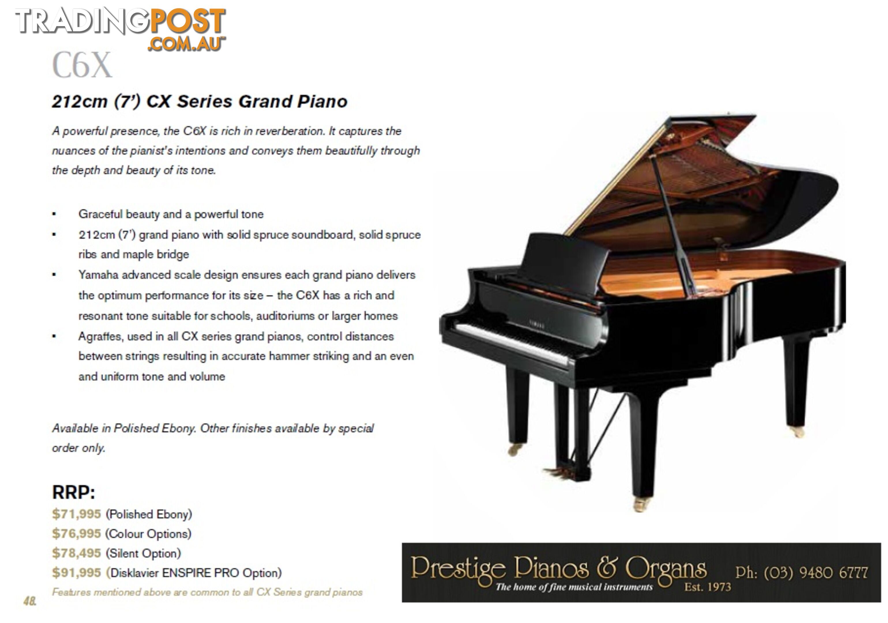 Yamaha C6 Grand Piano CX Series