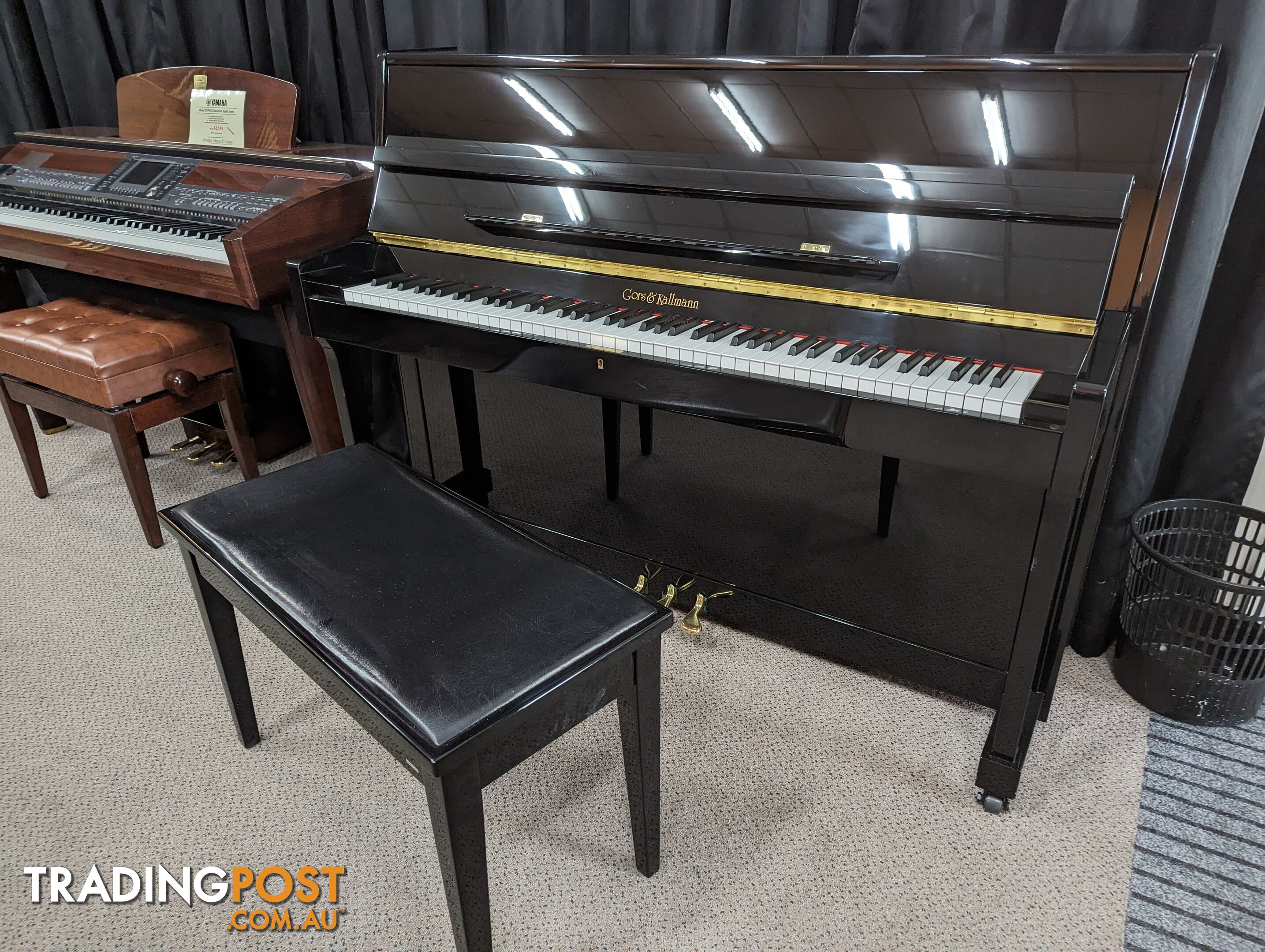 Gors & Kallmann 108cm Studio Upright Ebony Polished Piano