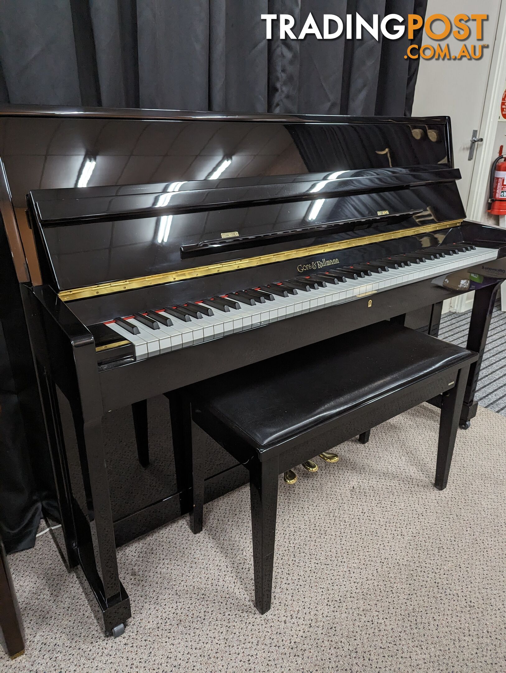 Gors & Kallmann 108cm Studio Upright Ebony Polished Piano