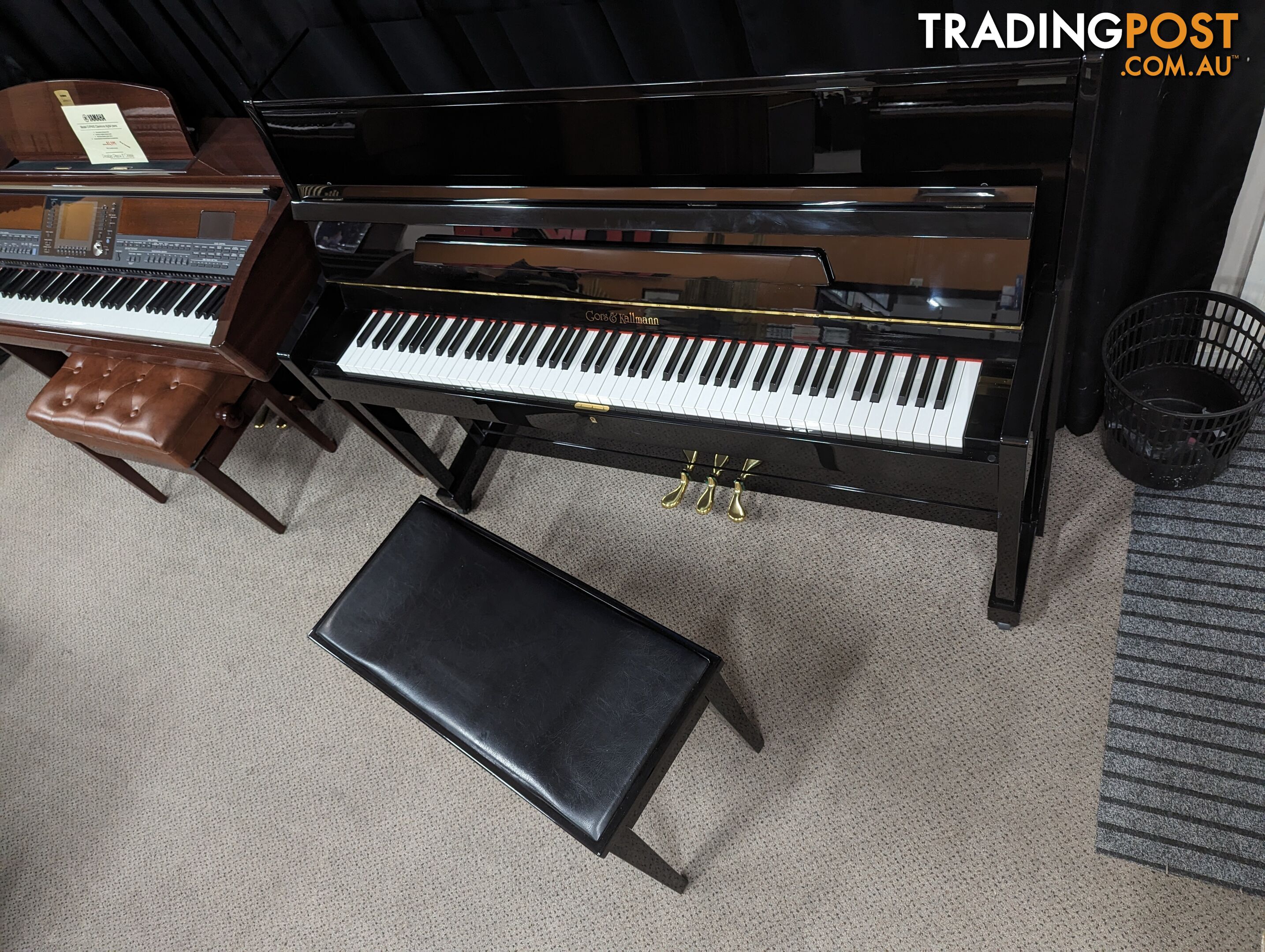 Gors & Kallmann 108cm Studio Upright Ebony Polished Piano