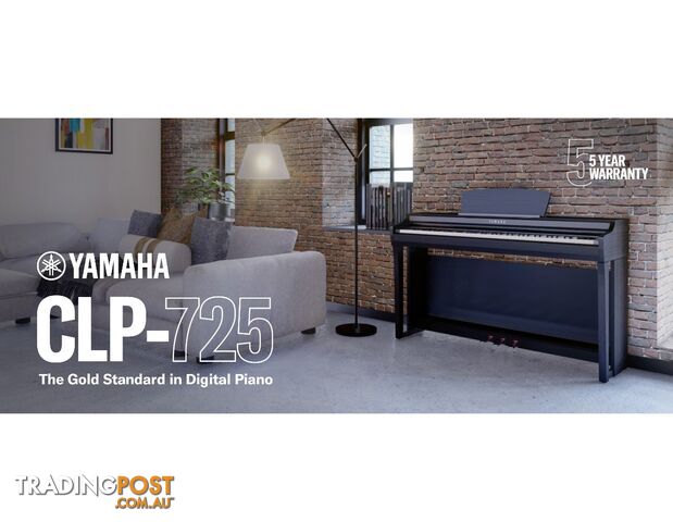  Yamaha Clavinova Digital Piano CLP725 - Black - Dark Rosewood 