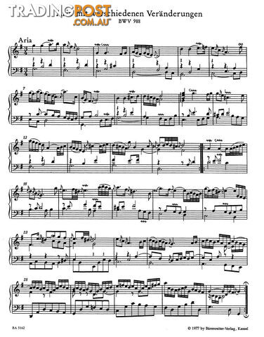 JS Bach Goldberg Variations (BWV 988) (Piano) BA5162