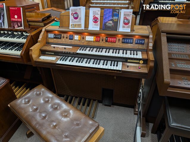 Kimball Enterprise W70 Electronic Organ â Contemporary Walnut Cabinet with Matching Bench - photo 3 of 4