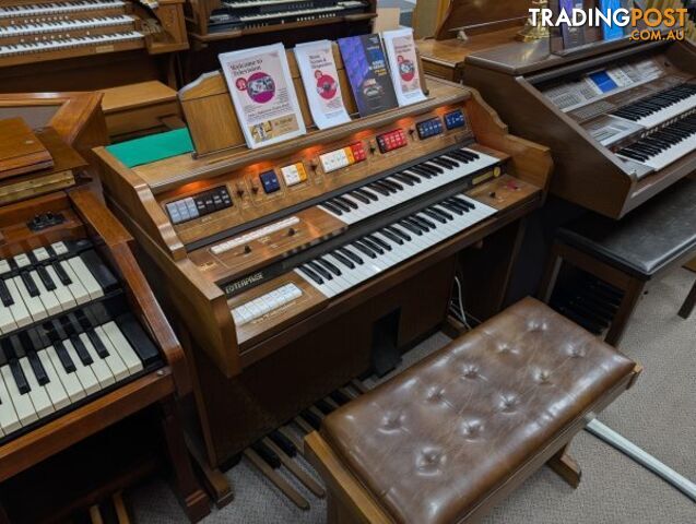 Kimball Enterprise W70 Electronic Organ â Contemporary Walnut Cabinet with...