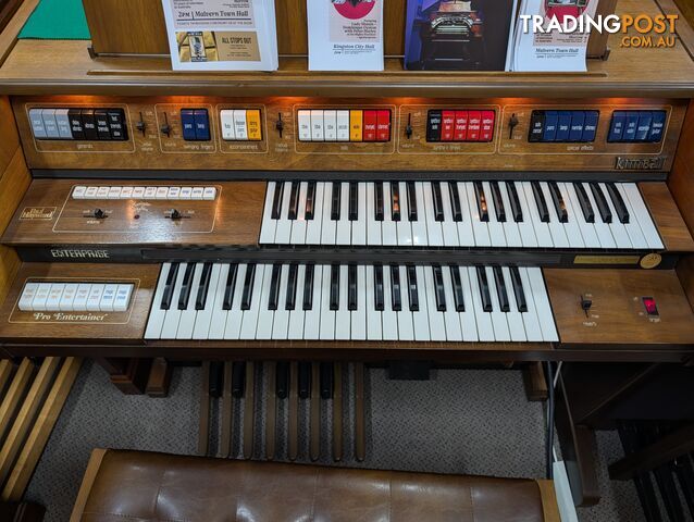 Kimball Enterprise W70 Electronic Organ â Contemporary Walnut Cabinet with Matching Bench - photo 2 of 4