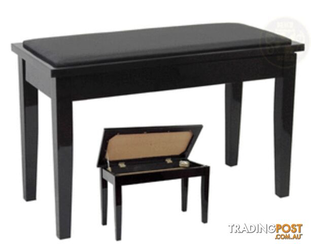 Yamaha No3PE Duet Piano Bench With Storage Polished Ebony 