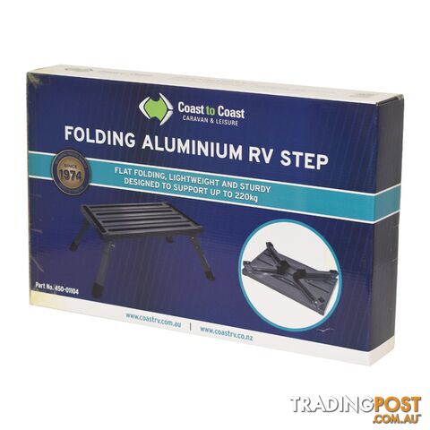 COAST Folding ALUMINUM RV Step (220kg Capacity)