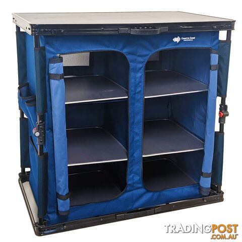 COAST BLUE COLLAPSIBLE CAMP CUPBOARD - 30KG Rated