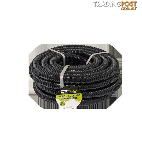 COAST RV Black Sullage Waste Hose - 10m Roll - 25mm I.D.