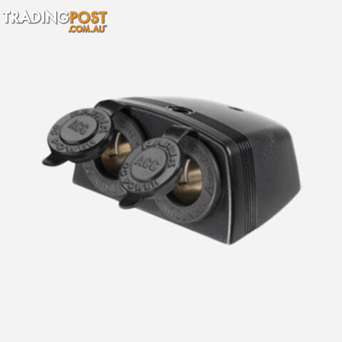ACCESSORY SOCKET SURFACE BLACK MOUNT TWIN SOCKETS - photo 1 of 1