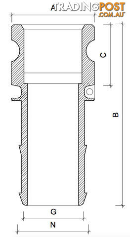 POLY CAMLOCK E.- Male Connector to Hose Barb - 25mm. - photo 2 of 2