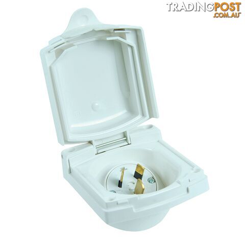 Clipsal (New Style) White External 15 Amp Power Inlet