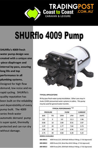 Shurflo 4009 Pump 24V (10L OEM Bulk, No Fittings) - photo 2 of 2