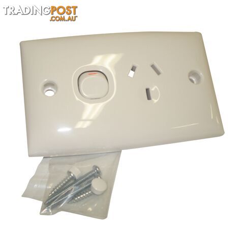 Single Power Point Double Pole 15D White