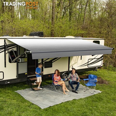 Carefree Silver Shale Fade Altitude Awnings with LED Bar