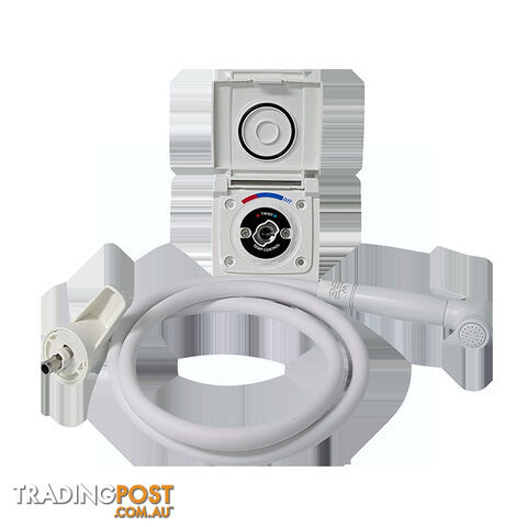 COAST RV External Camper Shower Point | White with 1.5Mtr Hose