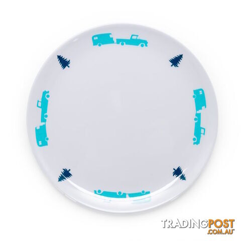 Camco Melamine Salad Plate, Trailer/Tree Pattern