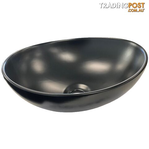 Matt Black Oval Ceramic Bathroom Basin