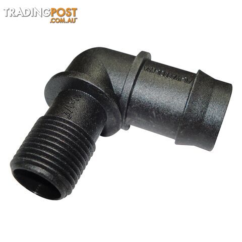 25mm Barbed x 1/2" BSP Male Threaded Elbow