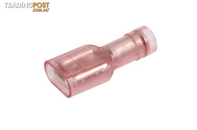NARVA 6.3x0.8mm Trans-RED Female Blade TERMINAL t/s 2.5-3mm - 100 Per Box....
