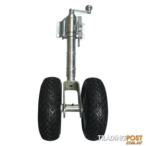 Solid Rubber Twin Jockey Wheel (With Clamp)