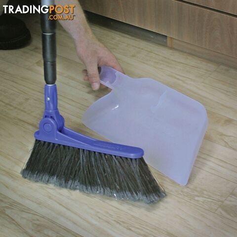 Adjustable Broom With Clip On Dust Pan