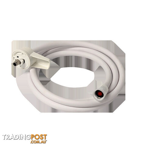 COAST RV Camper Shower - Long White 2.5m Hose & Tap Attachment