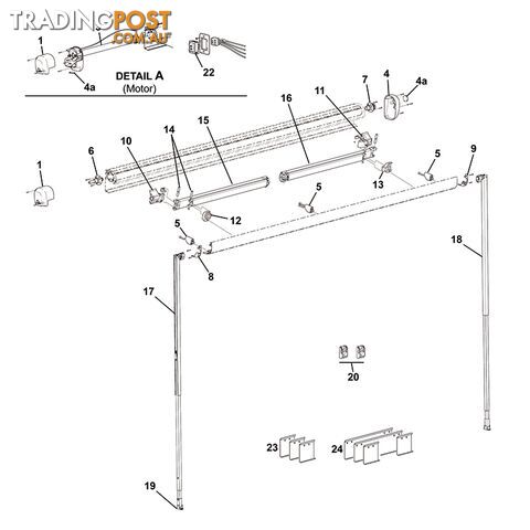 Freedom R/H Vertical Support Leg - Used with 2.44m & 2.57m
