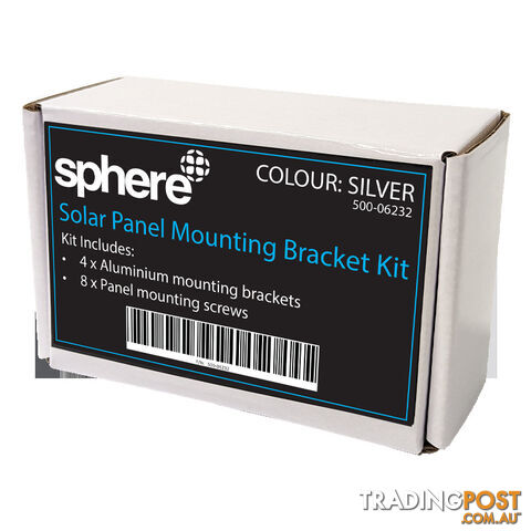 Sphere Solar Panel Mounting Bracket Kit - 4Pce Silver with M6 NUT/BOLTS - photo 2 of 3