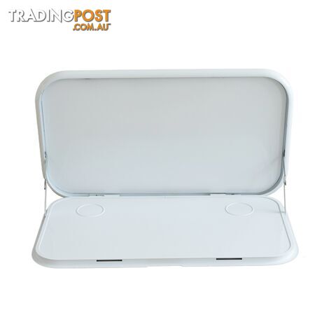 Caravan Picnic Table White with LED Lighting & Backing Plate - 800 x 445mm