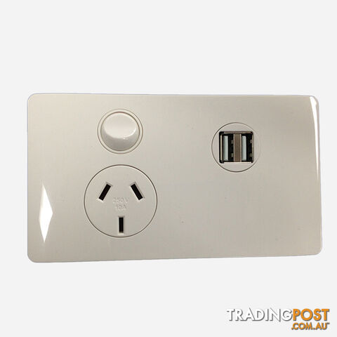 CMS Power Outlet Single With Dual Usb 12vdc Terminal