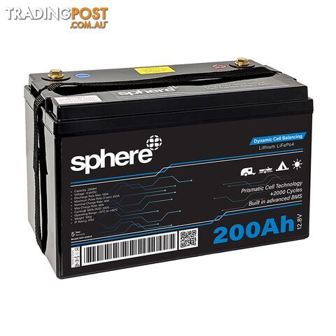 Sphere 12V 200AH Lithium Rechargeable Prismatic Battery